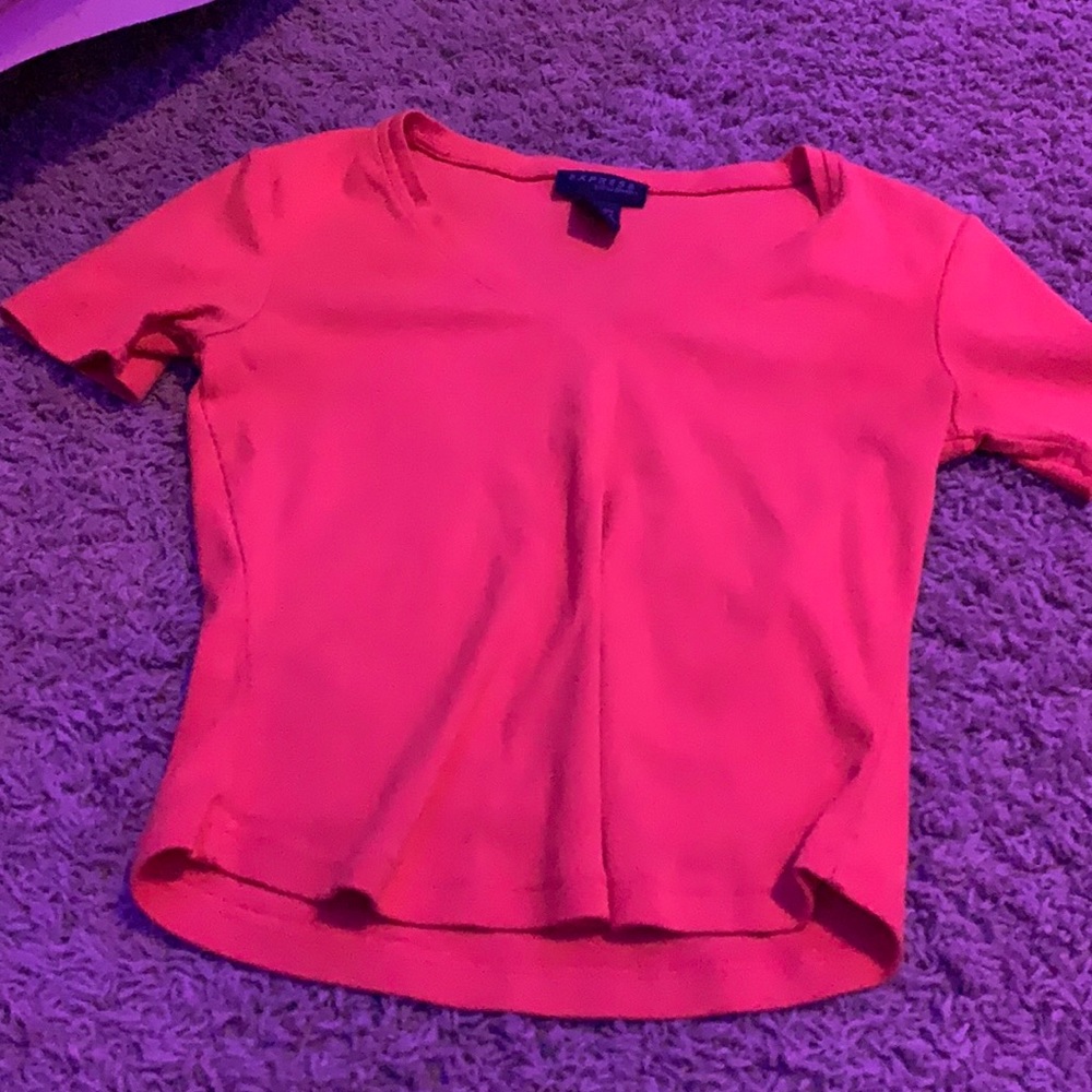 selling this kinda long orange (size s) shirt!